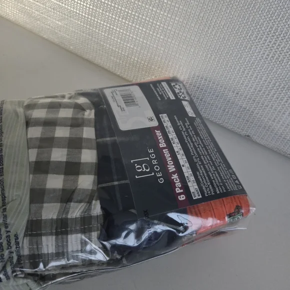NWT Mens George (6) Pack Multicolor Woven Boxer Underwear Size 2 XL 44-46 - Picture 6 of 10